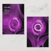 Carte De Visite ROSE FRACTAL 4 MONOGRAMME violet violet clair noir (Devant / Derrière)