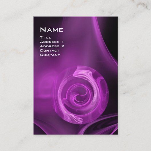Carte De Visite ROSE FRACTAL 4 MONOGRAMME violet violet clair noir (Devant)