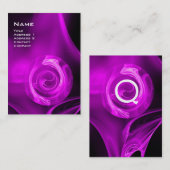 Carte De Visite ROSE FRACTAL 4 MONOGRAMME violet violet clair noir (Devant / Derrière)