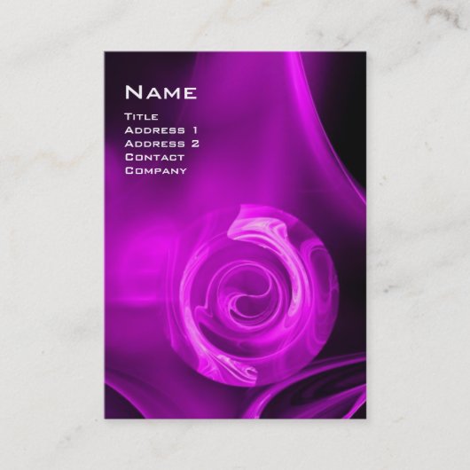 Carte De Visite ROSE FRACTAL 4 MONOGRAMME violet violet clair noir (Devant)