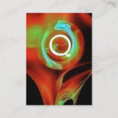 Carte De Visite ROSE FRACTAL 4 MONOGRAS bleu vif bleu vert (Dos)