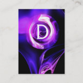 Carte De Visite ROSE FRACTAL 4 MONOGRAS bleu violet clair (Dos)