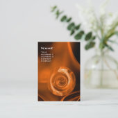 Carte De Visite ROSE FRACTAL 4 MONOGRAS orange vif rouge noir (Debout devant)