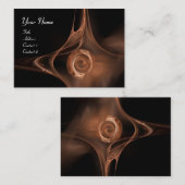 Carte De Visite ROSE FRACTAL, ABSTRAIT SWIRLS brun noir (Devant / Derrière)
