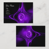 Carte De Visite ROSE FRACTAL, SWIRLS ABSTRAITS violet violet noir (Devant / Derrière)