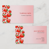 Carte De Visite Rose frais de fraise (Devant / Derrière)