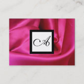 CARTE DE VISITE ROSE FUCHSIA SOIE VÊTEMENT, MONOGRAMME CARRÉ (Dos)