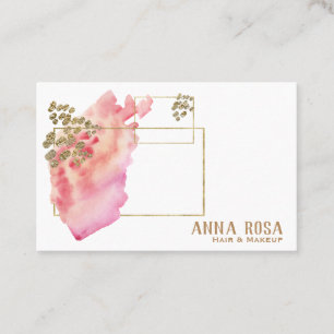 Carte De Visite Rose géométrique de pêche d'or de *~* Girly et