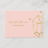 Carte de visite rose Géométrique Gold Foil (Devant)