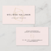 Carte De Visite Rose géométrique moderne (Devant / Derrière)