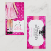 Carte De Visite Rose Girly de poupée de fille de la (Devant / Derrière)