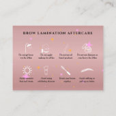 Carte De Visite Rose Gold après soins Instruction de souffle (Dos)