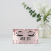 Carte De Visite Rose Gold Artist Blush Maquillage Lashes Parties s (Debout devant)