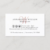 Carte De Visite Rose Gold Beauty tendance (Dos)