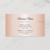 Carte De Visite Rose Gold Black Floral Damask Mandala (Dos)