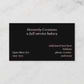 Carte De Visite Rose Gold Black Stipes Cupcake Boulangerie (Dos)