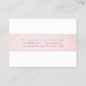 Carte De Visite Rose Gold Blanc Moderne Calligraphie Script Élégan (Dos)