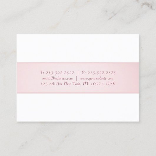 Carte De Visite Rose Gold Blanc Moderne Calligraphie Script Élégan (Dos)