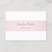 Carte De Visite Rose Gold Blanc Moderne Calligraphie Script Élégan (Devant)