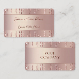 Carte De Visite Rose Gold Blush brillant Parties scintillant  Cart