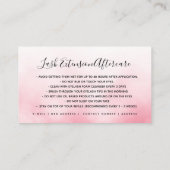 Carte De Visite Rose Gold Blush EyeLashes (Dos)