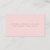 Carte De Visite Rose Gold Blush Feminine Floraison Script noir  (Dos)