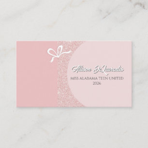Carte de visite rose Gold Blush Glitz Pageant