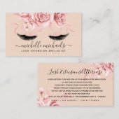 Carte De Visite Rose Gold Blush Lashes Instructions de suivi (Devant / Derrière)