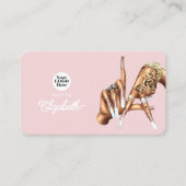 Carte De Visite Rose Gold Blush Pink LA Sign Nail Salon (Devant)
