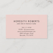 Carte De Visite Rose Gold Blush Rose Glitter Monogramme (Dos)
