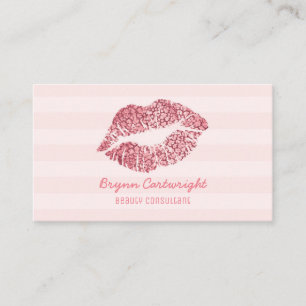 Carte De Visite Rose Gold Blush rose lèvres maquillage beauté cons