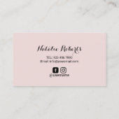 Carte De Visite Rose Gold Brows Microblading Salon Typographie (Dos)