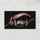 Carte De Visite Rose Gold Brows Microblading Salon Typographie (Devant)