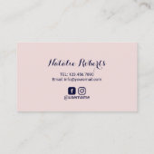 Carte De Visite Rose Gold Brows Microblading Salon Typographie Mar (Dos)