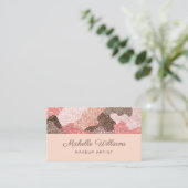 Carte De Visite Rose Gold Camouflage Faux Parties scintillant Prof (Debout devant)