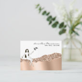 Carte De Visite *~* Rose Gold Cheveux Girly Goddess Beauté (Debout devant)