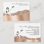 Carte De Visite *~* Rose Gold Cheveux Girly Goddess Beauté (Devant / Derrière)