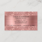 Carte De Visite Rose Gold Chic Parties scintillant cheveux (Dos)