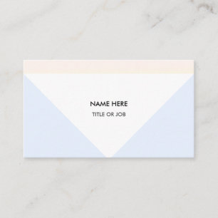 Carte De Visite Rose Gold Clair Élégant, Bleu et Blanc