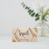 Carte De Visite Rose Gold Clou Artiste Script Logo géométrique Mod (Debout devant)