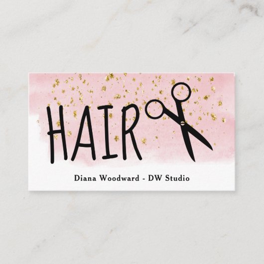 Carte de visite Rose Gold Coiffeur (Devant)