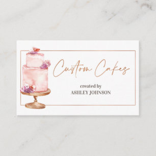 Carte De Visite Rose Gold Custom Cakes 9 cm x 5,5 cm
