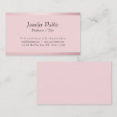 Carte De Visite Rose Gold Custom Calligraphed Script Modèle (Devant / Derrière)