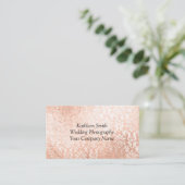 Carte De Visite Rose Gold Damassé Élégant Féminin (Debout devant)