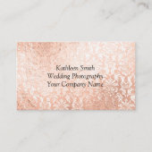 Carte De Visite Rose Gold Damassé Élégant Féminin (Devant)