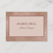 Carte De Visite Rose Gold Designer d'intérieur (Devant)