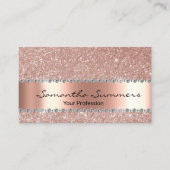 Carte De Visite Rose Gold Diamond Metal Élégant FauxGlitter (Devant)