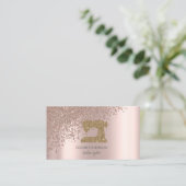 Carte De Visite  Rose Gold Diamonds Gold Glitter Sewing Machine (Debout devant)