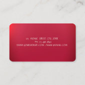 Carte De Visite Rose Gold Drips Fraise Rouge (Dos)