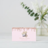 Carte De Visite Rose Gold Drives Boulangerie Mixer Fleurs (Debout devant)